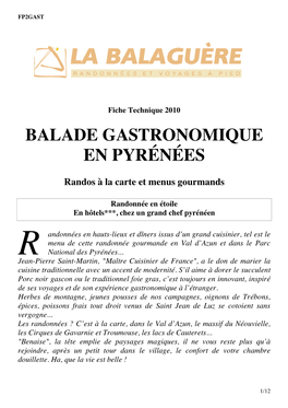 Balade Gastronomique En Pyrénées