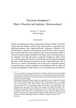 Plato's Phaedrus and Apuleius' Metamorphoses1