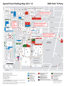 Special Event Parking Map 2011-12 SMU Park ’N Pony