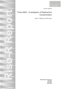 Thule-2003 - Investigation of Radioactive Contamination