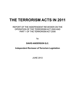 The Terrorism Acts in 2011