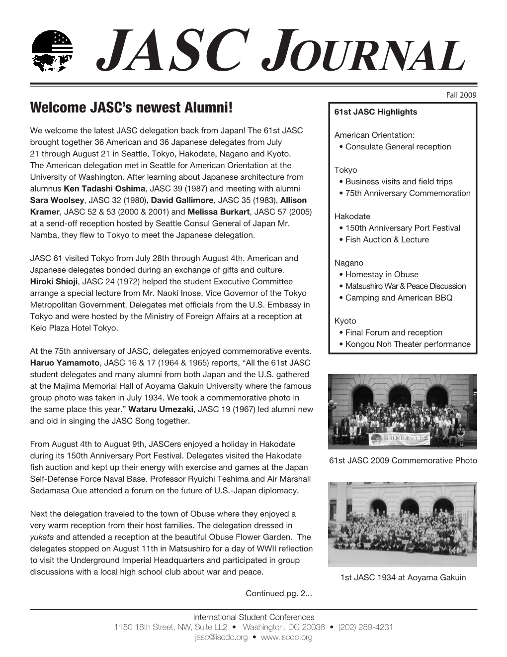 This Link to the Fall 2009 JASC Journal