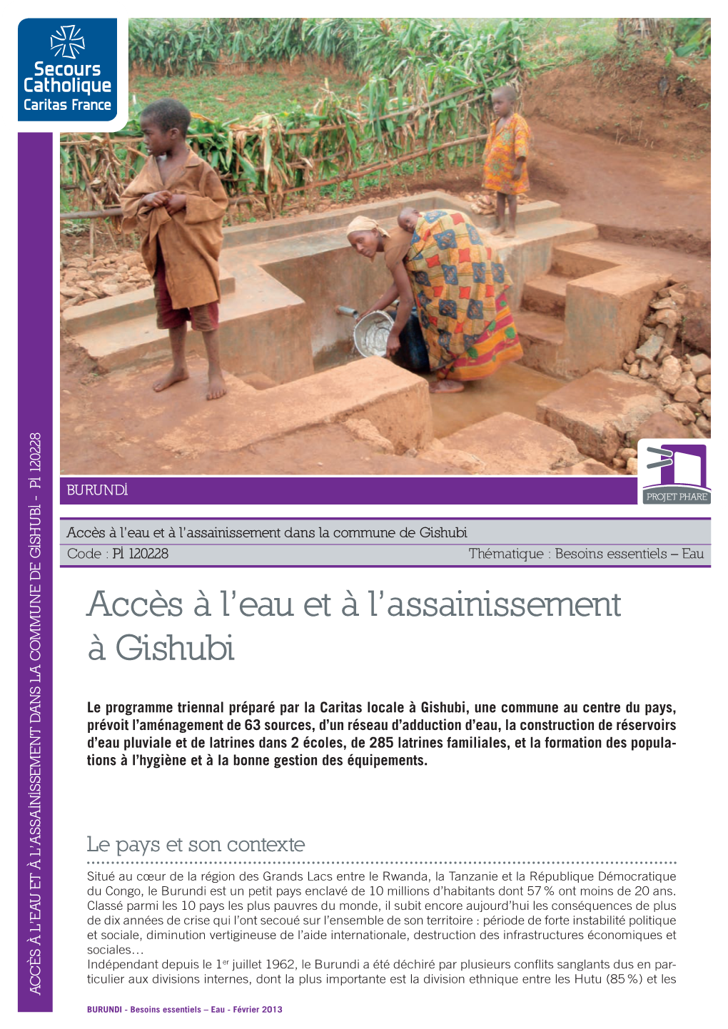 Accès À L'eau Et À L'assainissement À Gishubi