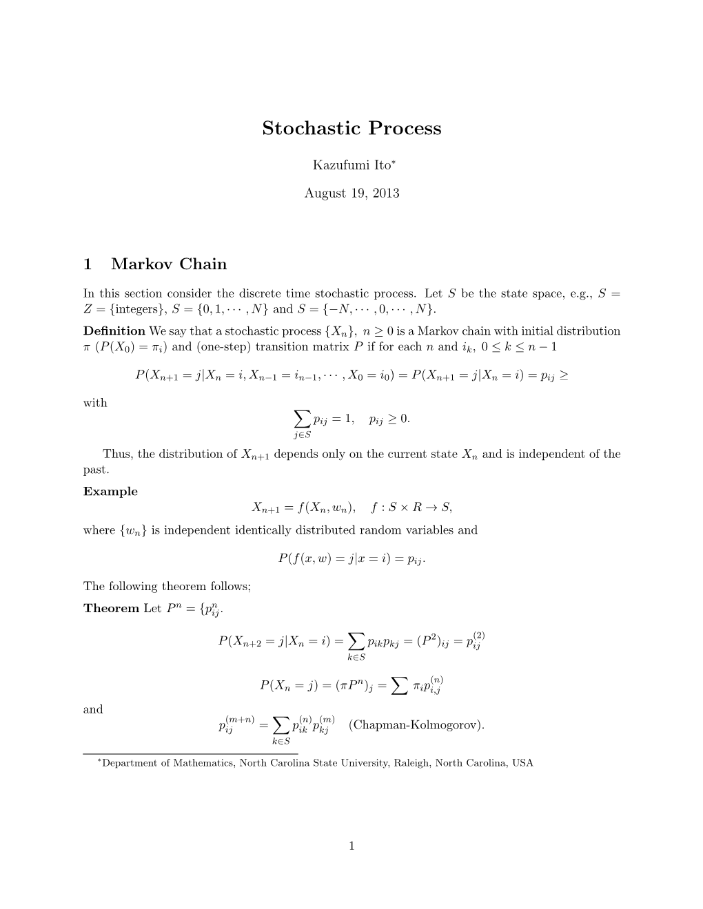 Stochastic Process