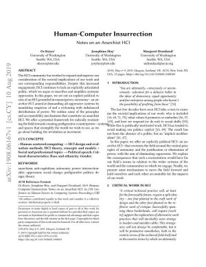 Human-Computer Insurrection