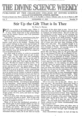 Divine Science Weekly V5 N39 Nov 17 1923