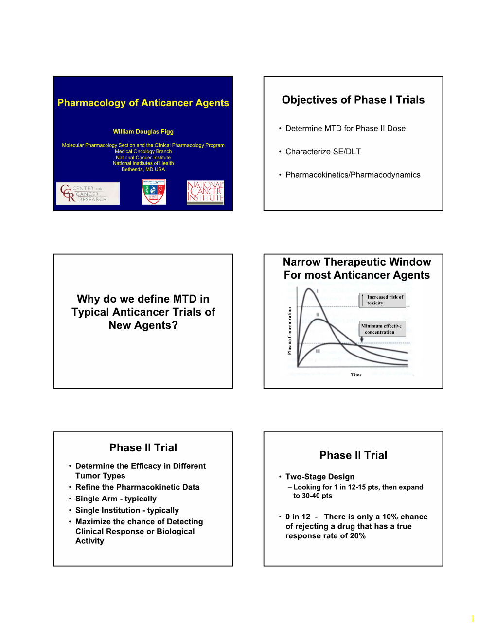 Objectives of Phase I Trials Why Do We