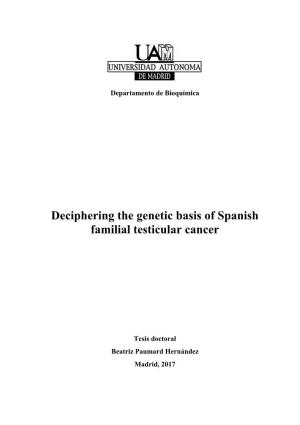 Deciphering the Genetic Basis of Spanish Familial Testicular Cancer