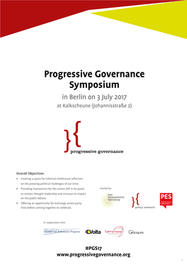 Progressive Governance Symposium & 10Th Anniversary of Das Progressive Zentrum