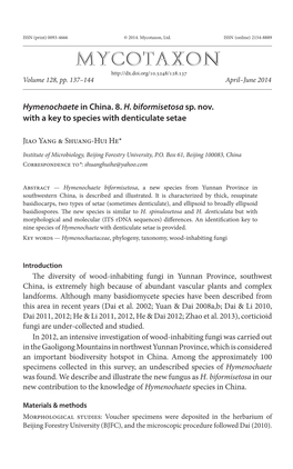 &lt;I&gt;Hymenochaete&lt;/I&gt; in China. 8