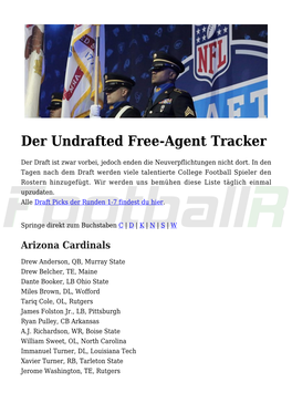 Der Undrafted Free-Agent Tracker