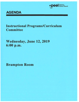 Wednesday, June 12, 2019 6:00P.M. Brampton Room