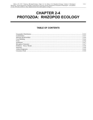 Protozoa: Rhizopod Ecology