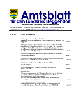 Amtsblatt Nr. 46 Vom 06.08.2021