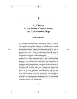 US Policy in the Andes