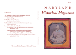 Maryland Historical Magazine in This Issue