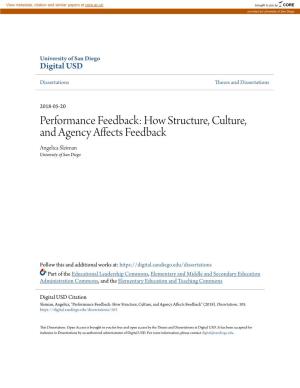 How Structure, Culture, and Agency Affects Feedback Angelica Sleiman University of San Diego