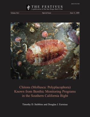 Chitons (Mollusca: Polyplacophora) Known from Benthic Monitoring Programs in the Southern California Bight