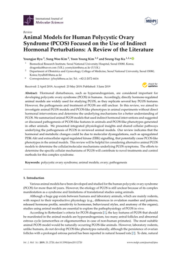 Animal Models for Human Polycystic Ovary Syndrome (PCOS) Focused on the Use of Indirect Hormonal Perturbations: a Review of the Literature