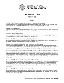 Sweeney Todd Resources