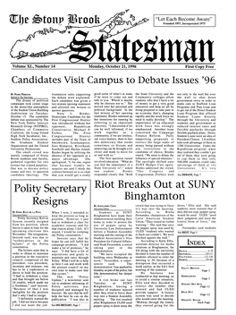 Riot Breaks out at SUNY Binghamton Resigns by ALEXANDRA CRUZ Crowd That Was Trying to Force Doors," Ellis Said