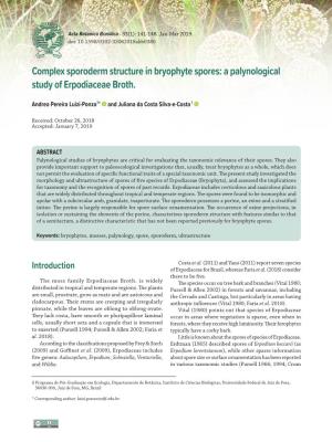 Complex Sporoderm Structure in Bryophyte Spores: a Palynological Study of Erpodiaceae Broth