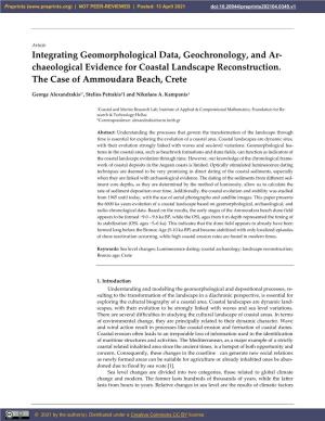 Integrating Geomorphological Data, Geochronology, and Ar- Chaeological Evidence for Coastal Landscape Reconstruction