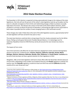 2012 State Election Preview
