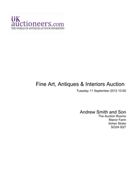 Fine Art, Antiques & Interiors Auction