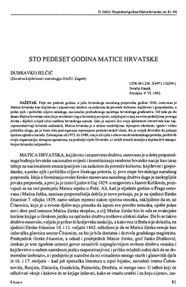 Sto Pedeset Godina Matice Hrvatske