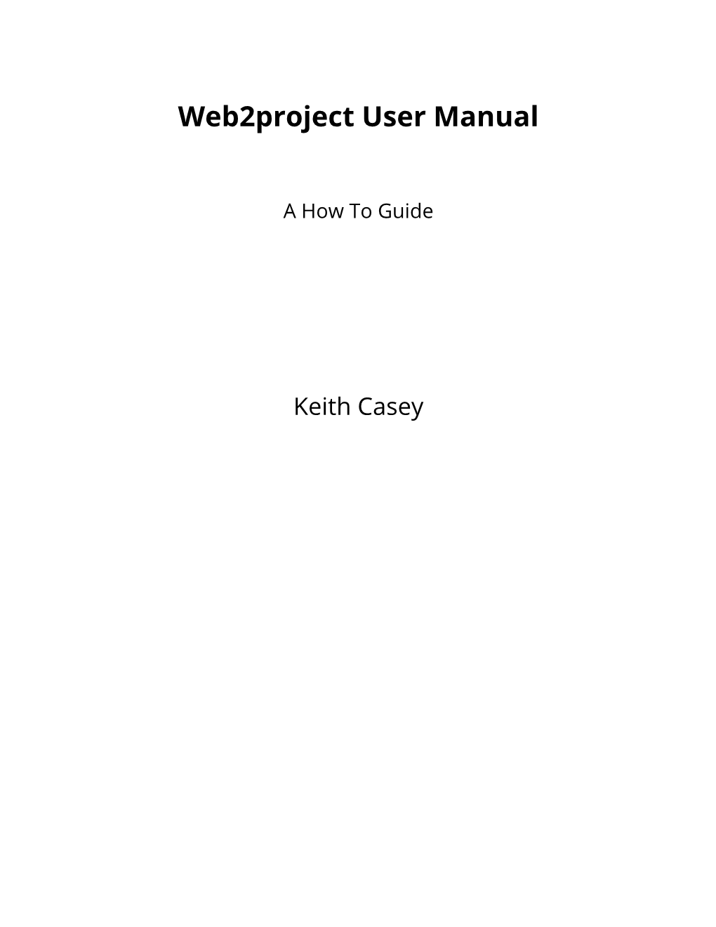 Web2project User Manual