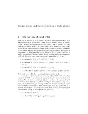 Simple Groups and the Classification of Finite Groups