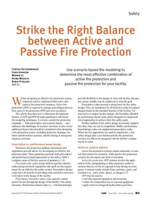 Strike the Right Balance Between Active and Passive Fire Protection