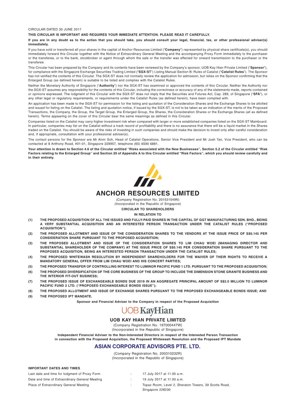 Anchor Resources Limited