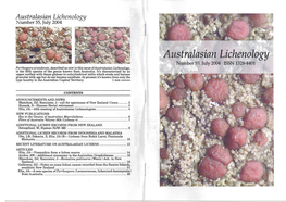 Australasian Lichenology Number 55, July 2004