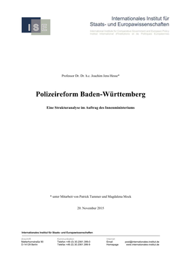 Polizeireform Baden-Württemberg