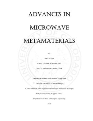 Microwave Metamaterials James A