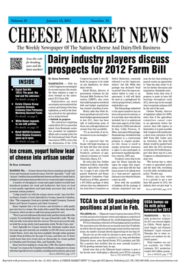 Dairy Industry Players Discuss Prospects for 2012 Farm Bill