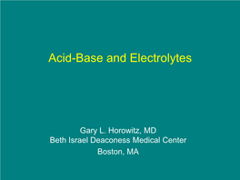 Acid-Base and Electrolytes