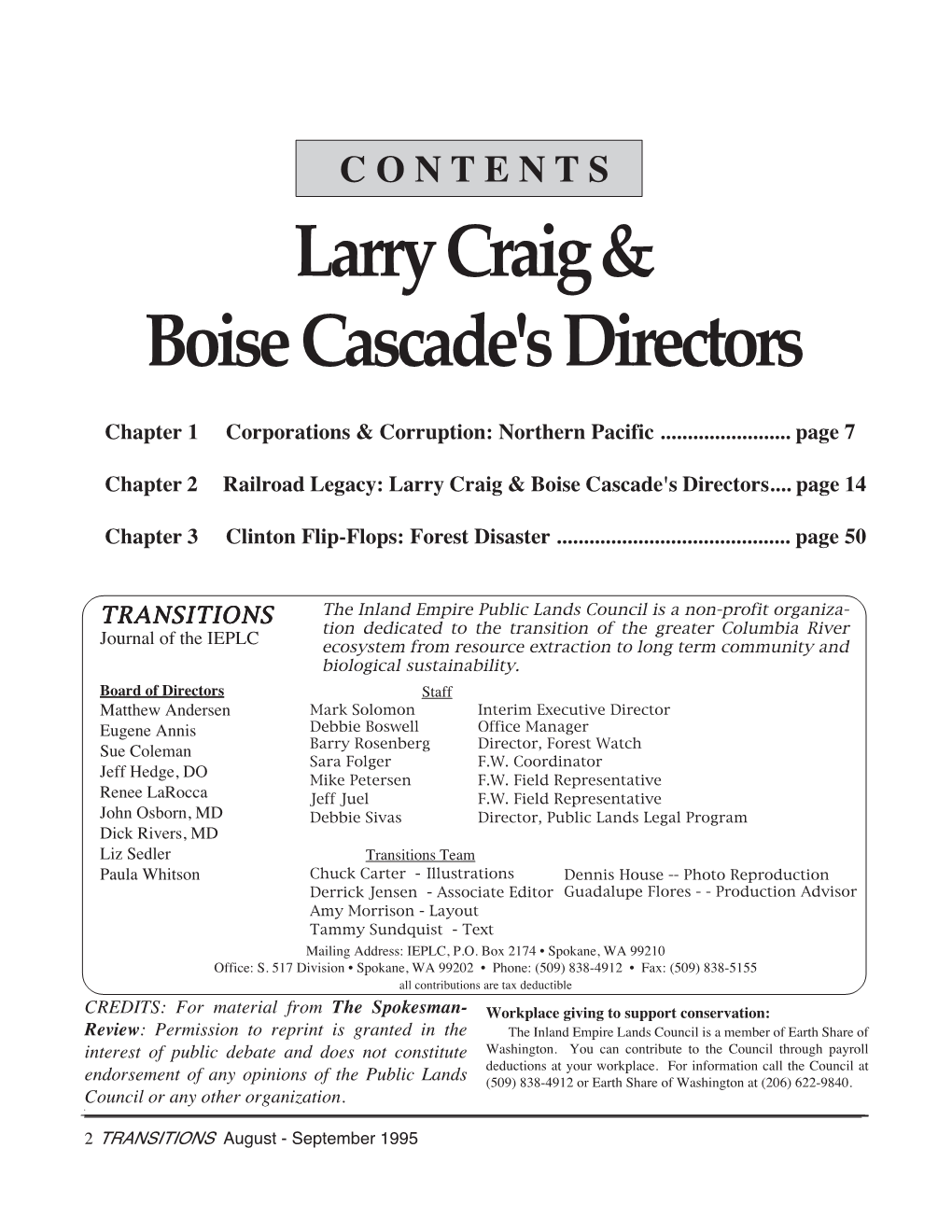 Larry Craig & Boise Cascade's Directors