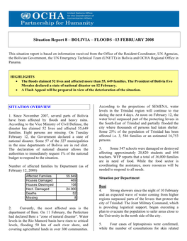 Floods –13 February 2008