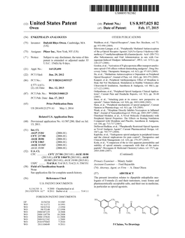 (12) United States Patent (10) Patent N0.: US 8,957,025 B2 Owen (45) Date of Patent: Feb