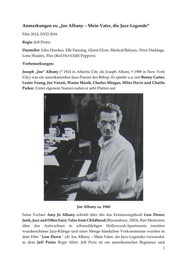 Joe Albany – Mein Vater, Die Jazz-Legende“