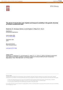 Spatial and Temporal Variability in the Genetic Diversity of Invasive Smallmouth Bass