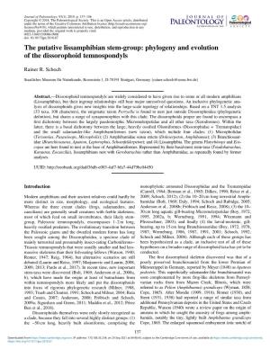 The Putative Lissamphibian Stem-Group: Phylogeny and Evolution of the Dissorophoid Temnospondyls