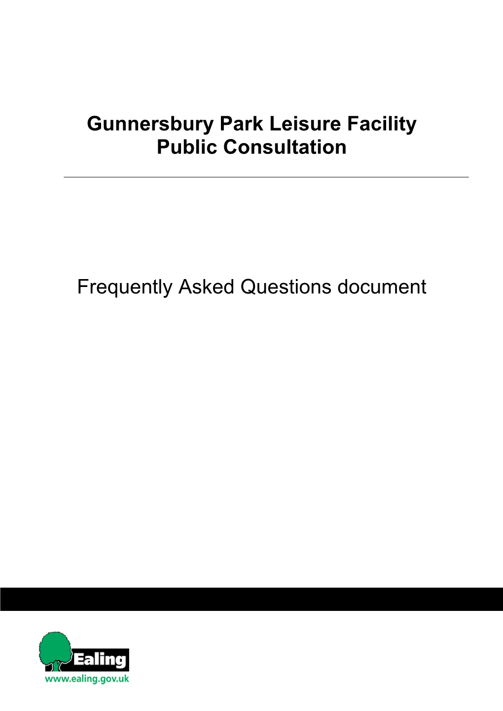 Gunnersbury Park Leisure Facility Public Consultation