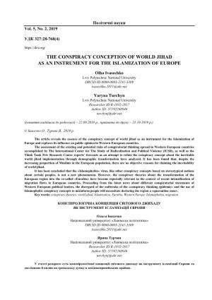The Conspiracy Conception of World Jihad As an Instrument for the Islamization of Europe