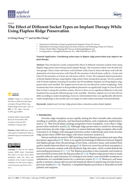 The Effect of Different Socket Types on Implant Therapy While Using Flapless Ridge Preservation