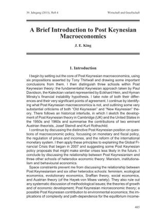 A Brief Introduction to Post Keynesian Macroeconomics