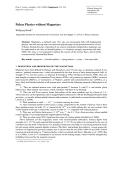 Pulsar Physics Without Magnetars